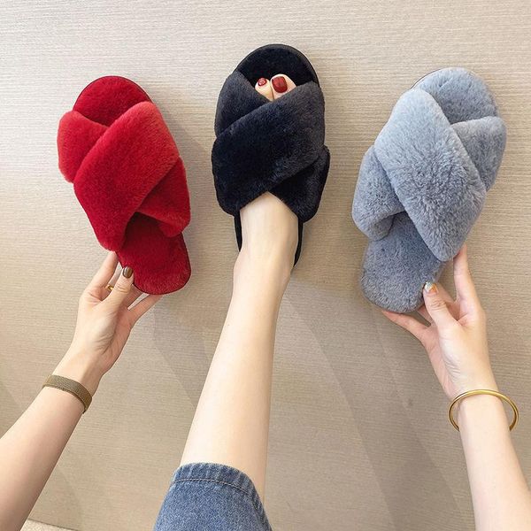 slippers autumn and winter plush fashion home cross open toe outer wearing flat bottom anti-skid cotton, Black
slippers autumn and winter plush fashion home cross open toe outer wearing flat bottom anti-skid cotton, Black