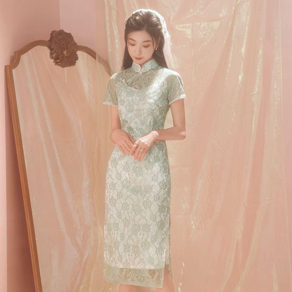 ethnic clothing lace tight cheongsam mandarin collar chinese traditional dress slim lady qipao elegant vintage vestidos gown plus size, Red
ethnic clothing lace tight cheongsam mandarin collar chinese traditional dress slim lady qipao elegant vintage vestidos gown plus size, Red