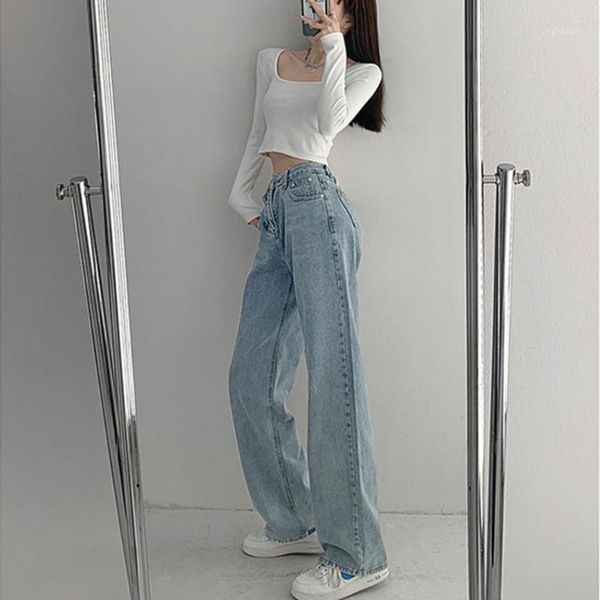 women's jeans high waist femme wide baggy mom pantalon female pants streetwear trouser straight leg calça feminina, Blue
women's jeans high waist femme wide baggy mom pantalon female pants streetwear trouser straight leg calça feminina, Blue