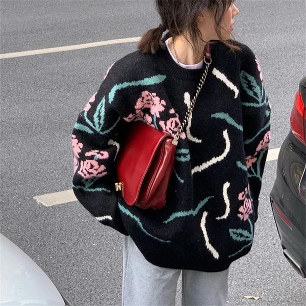 women's sweaters turtleneck flowers women loose print chic stylish autumn korean style long sleeve knitted leisure retro daily sale, White;black
women's sweaters turtleneck flowers women loose print chic stylish autumn korean style long sleeve knitted leisure retro daily sale, White;black