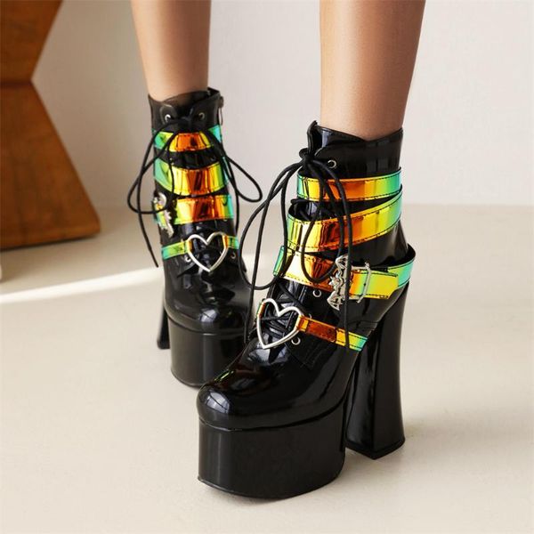 boots sarairis high heels women shoes big size 46 block chunky platform gothic street motorcycles, Black
boots sarairis high heels women shoes big size 46 block chunky platform gothic street motorcycles, Black