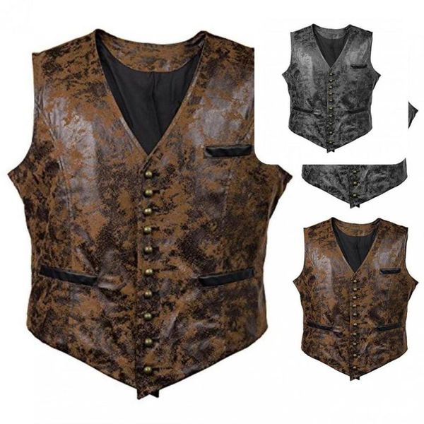 men' tank rivet sleeveless retro autumn waistcoat for party vest, White;black