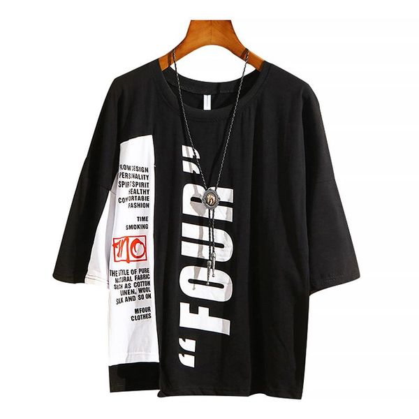 harajuku hong kong style trend personality men's 5-point short sleeve t-shirt fashion brand loose super half korean t t-shirts, White;black
harajuku hong kong style trend personality men's 5-point short sleeve t-shirt fashion brand loose super half korean t t-shirts, White;black