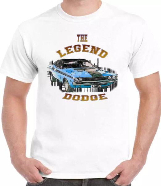 retro fan the legend dodge 1969 cool graphic art design tshirt, White;black 
retro fan the legend dodge 1969 cool graphic art design tshirt, White;black