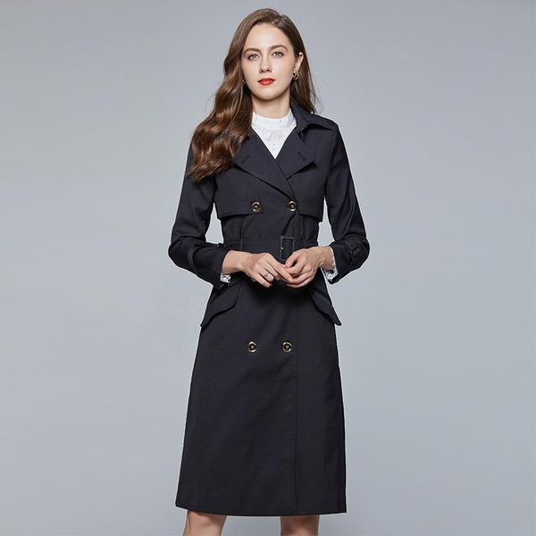women's trench coats autumn fashion in europe and the wind classic pure color double-breasted paragraph dust coat grows waist with a be, Tan;black
women's trench coats autumn fashion in europe and the wind classic pure color double-breasted paragraph dust coat grows waist with a be, Tan;black