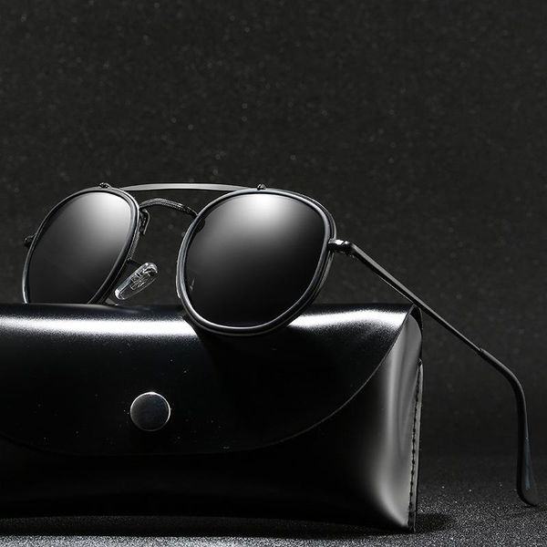 sunglasses men's brand designer square polarized fashion metal double beam world war ii general glasses, White;black
sunglasses men's brand designer square polarized fashion metal double beam world war ii general glasses, White;black