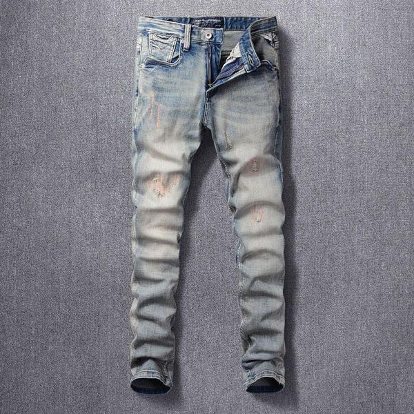 men's jeans ly streetwear fashion men retro yellow blue slim fit ripped embroidery designer denim punk pants
men's jeans ly streetwear fashion men retro yellow blue slim fit ripped embroidery designer denim punk pants