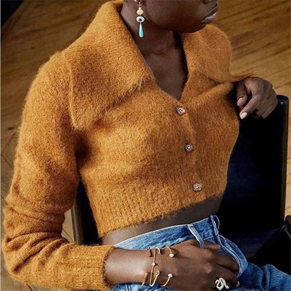 women's knits & tees single breasted women knitted short cardigan sweater autumn winter long sleeve turn down collar vintage pull femme, White
women's knits & tees single breasted women knitted short cardigan sweater autumn winter long sleeve turn down collar vintage pull femme, White