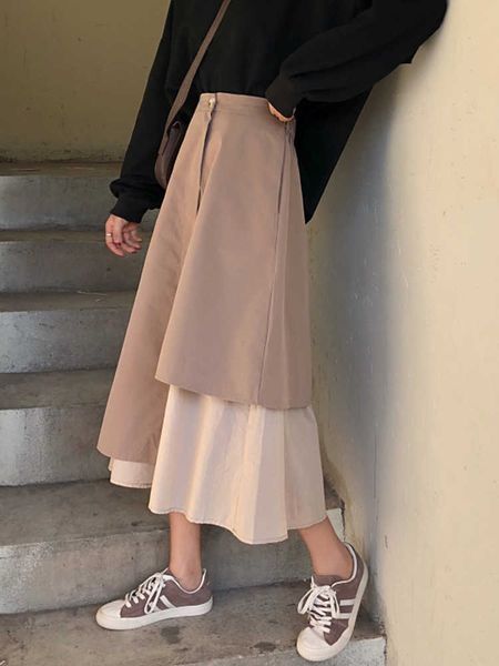 mid-length retro japan a-line high waist patchwork irregular skirts women student casual mujer faldas wrap hip fashion wild 210610, Black
mid-length retro japan a-line high waist patchwork irregular skirts women student casual mujer faldas wrap hip fashion wild 210610, Black