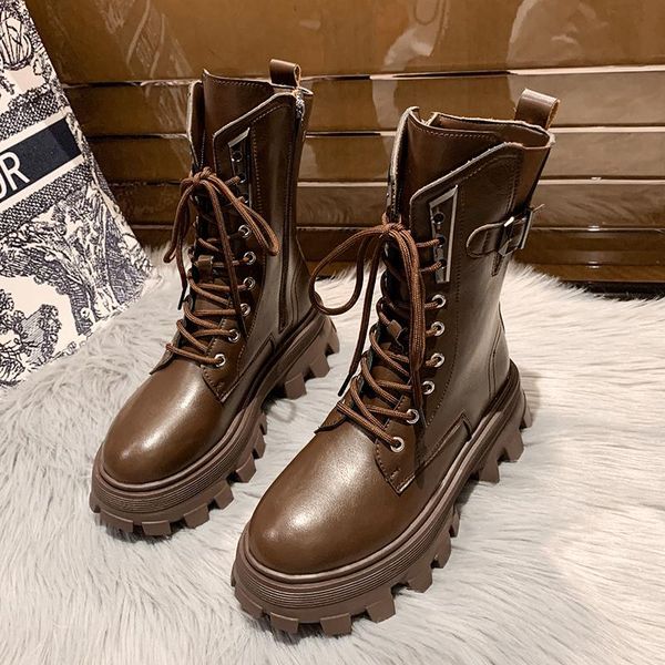 boots 2021 genuine leather motorcycle women platform thick high heel med calf boot zipper round toe shoes autumn winter, Black
boots 2021 genuine leather motorcycle women platform thick high heel med calf boot zipper round toe shoes autumn winter, Black