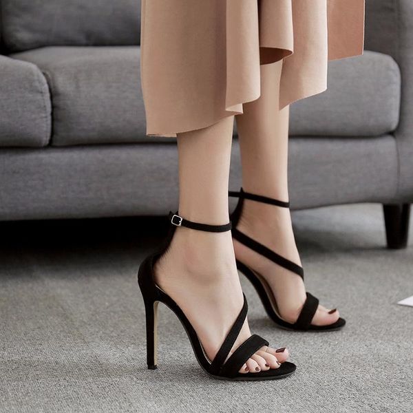 sandals women ankle strap shoes women's buckle thin high heels black faux suede pumps laides dress party open toe size 42
sandals women ankle strap shoes women's buckle thin high heels black faux suede pumps laides dress party open toe size 42