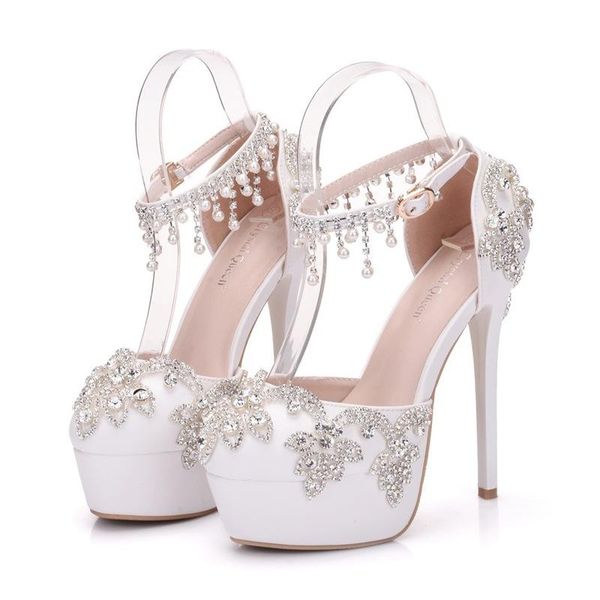 women sandals wedding party pu rhinestones buckle strap 14cm thin high heels round toe waterproof size 35-42, Black
women sandals wedding party pu rhinestones buckle strap 14cm thin high heels round toe waterproof size 35-42, Black