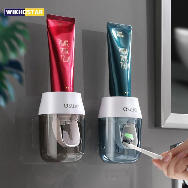 automatic toothpaste dispenser wall mount squeezer bathroom accessories set dust-proof toothbrush holder bath accessory
automatic toothpaste dispenser wall mount squeezer bathroom accessories set dust-proof toothbrush holder bath accessory