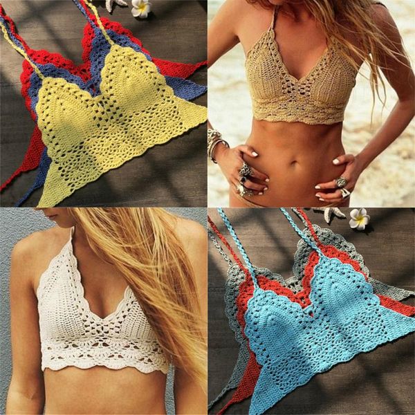 women's tanks & camis crop women summer backless crochet knit beach knitting halter cami tank bra, White
women's tanks & camis crop women summer backless crochet knit beach knitting halter cami tank bra, White