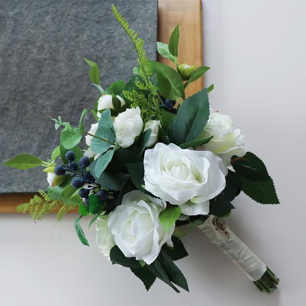 decorative flowers & wreaths white green wedding bouquet handmade artificial flower rose buque bridesmaids mariage ramo de flores novia
decorative flowers & wreaths white green wedding bouquet handmade artificial flower rose buque bridesmaids mariage ramo de flores novia