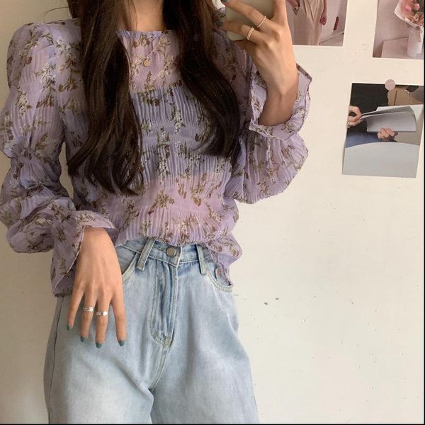 purple flare sleeves chiffon womens shirts elegance vintage office chic light loose women thin all match, White
purple flare sleeves chiffon womens shirts elegance vintage office chic light loose women thin all match, White