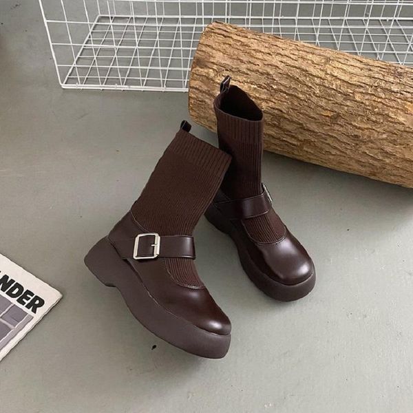 boots 35-39 half a boot for women shoes slip-on autumn stockings platform ladies 2021 work british style, Black
boots 35-39 half a boot for women shoes slip-on autumn stockings platform ladies 2021 work british style, Black
