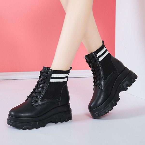 boots women's inner heightening fashion ladies short and fat socks autumn winter plus velvet motorcycle, Black
boots women's inner heightening fashion ladies short and fat socks autumn winter plus velvet motorcycle, Black