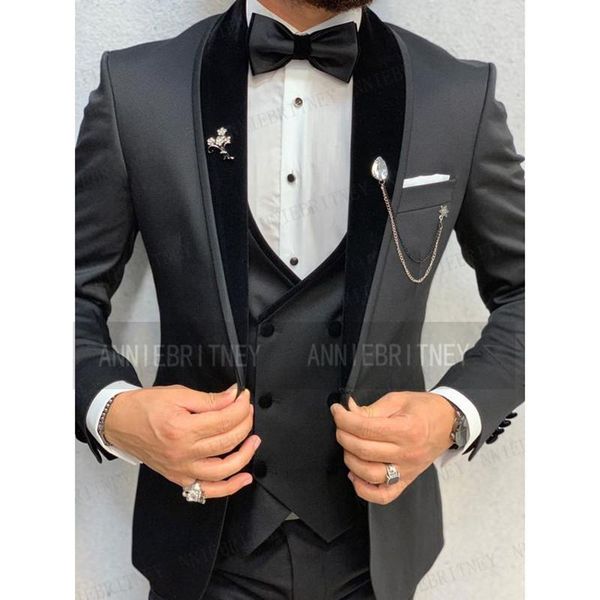 men's suits & blazers tailored made dark grey men suit black velvet shawl lapel 3 pieces fashion groom wedding prom dress tuxedo jacket, White;black
men's suits & blazers tailored made dark grey men suit black velvet shawl lapel 3 pieces fashion groom wedding prom dress tuxedo jacket, White;black