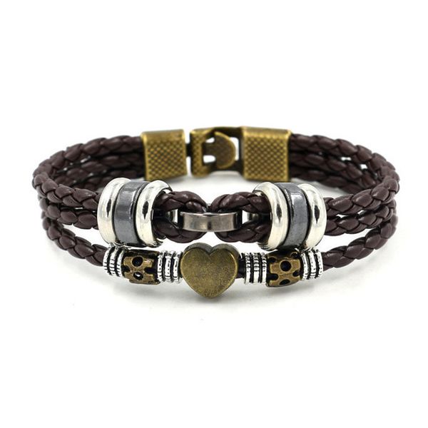 wristbands fashion pu leather woven rope beaded bracelet for men and women heart-shaped lovers hand jewelry simple student wrist band punk, Golden;silver
wristbands fashion pu leather woven rope beaded bracelet for men and women heart-shaped lovers hand jewelry simple student wrist band punk, Golden;silver