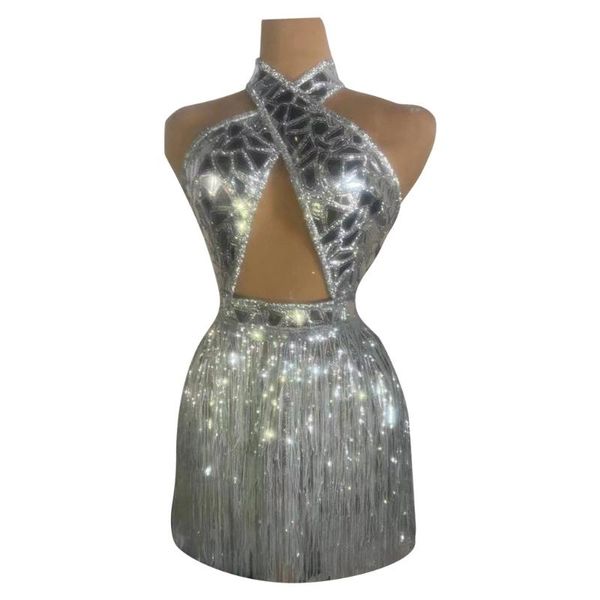 stage wear sparkly silver sequin fringe short dress women birthday prom party backless nightclub outfit dance costume, Black;red
stage wear sparkly silver sequin fringe short dress women birthday prom party backless nightclub outfit dance costume, Black;red