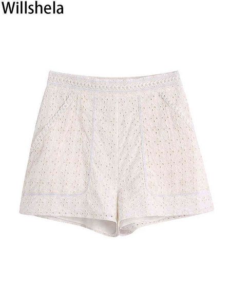 willshela women fashion solid embroidery hollow out shorts vintage high waist female chic lady mini pants y220311, White;black
willshela women fashion solid embroidery hollow out shorts vintage high waist female chic lady mini pants y220311, White;black