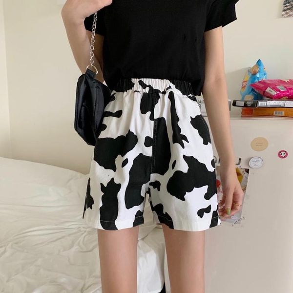 women's shorts harajuku cow print jogging casual women streetwear korean kawaii straight loose high waist wide leg 2021 chic, White;black
women's shorts harajuku cow print jogging casual women streetwear korean kawaii straight loose high waist wide leg 2021 chic, White;black