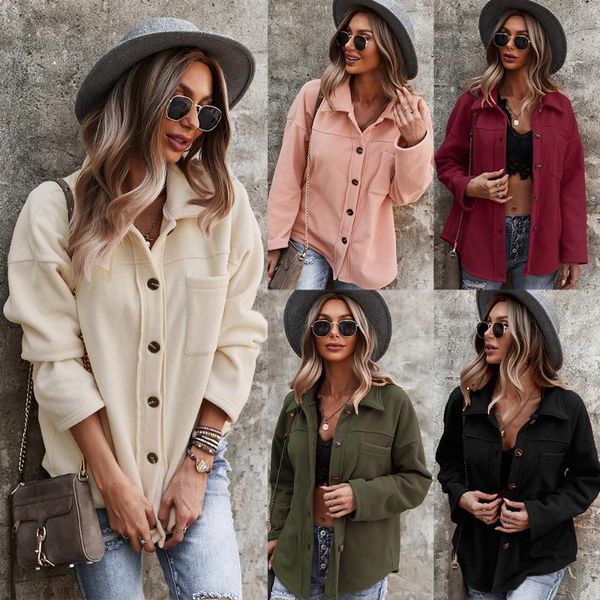 women's wool & blends autumn winter fashion woolen coat women loose shirt single breasted casual solid ladies warm lapel jacket, Black
women's wool & blends autumn winter fashion woolen coat women loose shirt single breasted casual solid ladies warm lapel jacket, Black