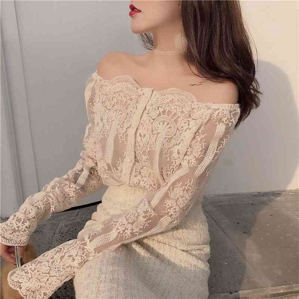 new arrivals ladies fashion lacework slash neck strapless sling chic pullover slim blouse shirt women lace long sleeves 210410, White
new arrivals ladies fashion lacework slash neck strapless sling chic pullover slim blouse shirt women lace long sleeves 210410, White