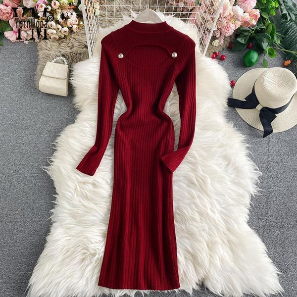 casual dresses yornmona 2021 autumn hollow out knitted sweater dress women fashion slim sheath bodycon midi winter, Black;gray
casual dresses yornmona 2021 autumn hollow out knitted sweater dress women fashion slim sheath bodycon midi winter, Black;gray