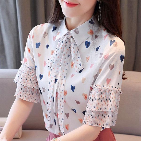 women's blouses & shirts blouse women blusas mujer de moda 2021 short sleeve shirt print chiffon camisas d179, White
women's blouses & shirts blouse women blusas mujer de moda 2021 short sleeve shirt print chiffon camisas d179, White