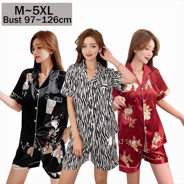 5xl summer silk pyjama womens sleepwears pajama pajamas sets plus size satin home wear nightwear pijamas nuisette loungewear, Black;red
5xl summer silk pyjama womens sleepwears pajama pajamas sets plus size satin home wear nightwear pijamas nuisette loungewear, Black;red