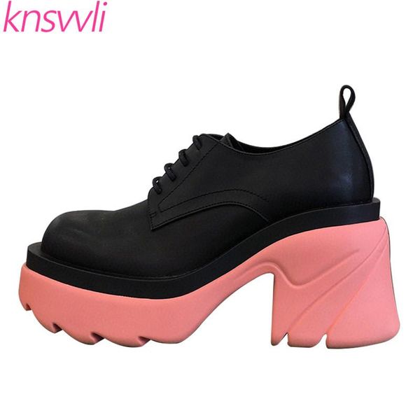 dress shoes platform woman genuine leather black color thick sole chunky heels women runway britain style
dress shoes platform woman genuine leather black color thick sole chunky heels women runway britain style