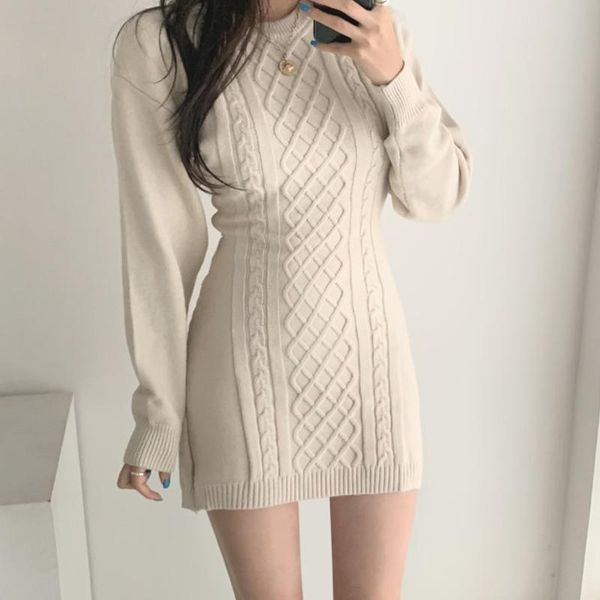 casual dresses korean style slim backless women dress o-neck diamond pattern knitted women's autumn fashion long sleeve woman, Black;gray
casual dresses korean style slim backless women dress o-neck diamond pattern knitted women's autumn fashion long sleeve woman, Black;gray