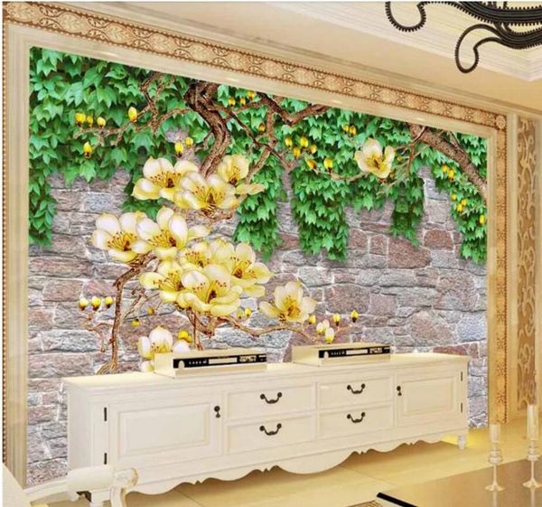 custom po mural 3d room wall paper flower vine magnolia brick background murals wallpaper for 3 d wallpapers
custom po mural 3d room wall paper flower vine magnolia brick background murals wallpaper for 3 d wallpapers