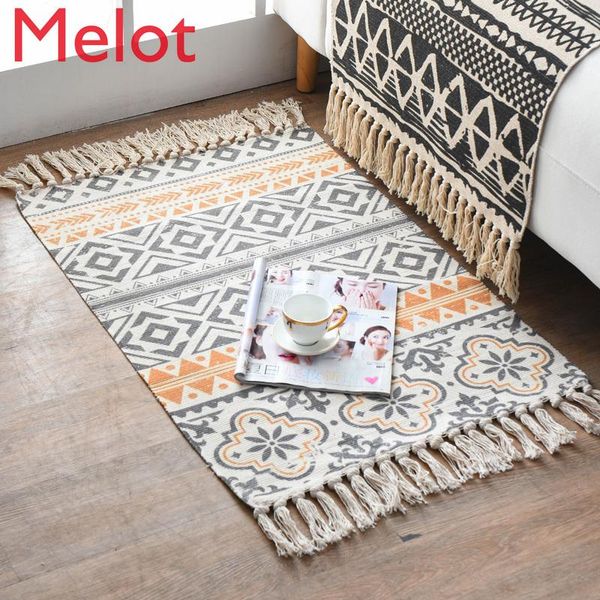 carpets vintage bohemian carpet hand-woven cotton linen bedside geometric floor mat living room bedroom home decoration
carpets vintage bohemian carpet hand-woven cotton linen bedside geometric floor mat living room bedroom home decoration