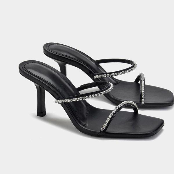 med high-heeled shoes lady womens slippers outdoor slides fashion jelly flip flops thin luxury glitter bonded leather pumps pu r, Black
med high-heeled shoes lady womens slippers outdoor slides fashion jelly flip flops thin luxury glitter bonded leather pumps pu r, Black