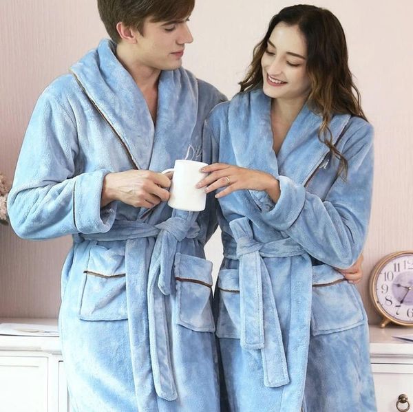 men's sleepwear winter bathrobe men women flannel thicken warm dressing gown male home soft plus large size long homme bath robe, Black;brown
men's sleepwear winter bathrobe men women flannel thicken warm dressing gown male home soft plus large size long homme bath robe, Black;brown