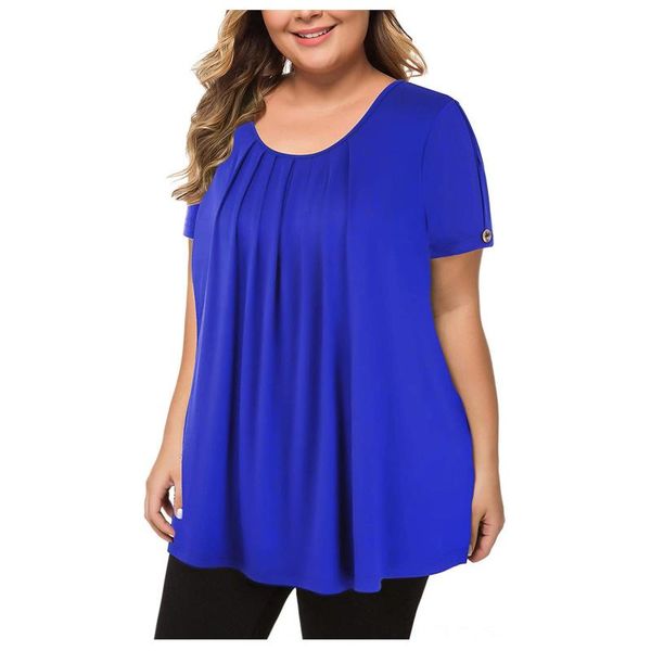 women's blouses & shirts plus size women ropa mujer verano 2021 tallas grandes summer solid color short sleeve flowy blouse tunic, White
women's blouses & shirts plus size women ropa mujer verano 2021 tallas grandes summer solid color short sleeve flowy blouse tunic, White