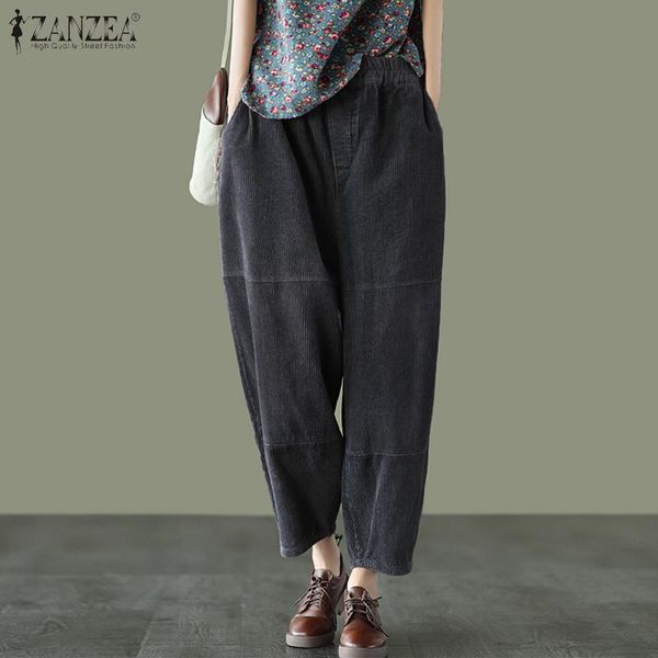 women's pants & capris plus size trousers 2021 zanzea kaftan patchwork corduroy harem casual elastic waist turnip female pantalon palaz, Black;white
women's pants & capris plus size trousers 2021 zanzea kaftan patchwork corduroy harem casual elastic waist turnip female pantalon palaz, Black;white