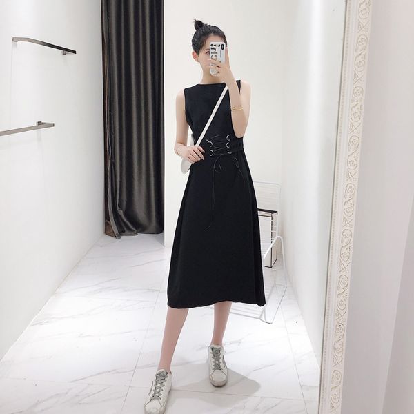 dresses moffi summer new women's waist lace up show thin temperament black sleeveless dress, Black;gray
dresses moffi summer new women's waist lace up show thin temperament black sleeveless dress, Black;gray