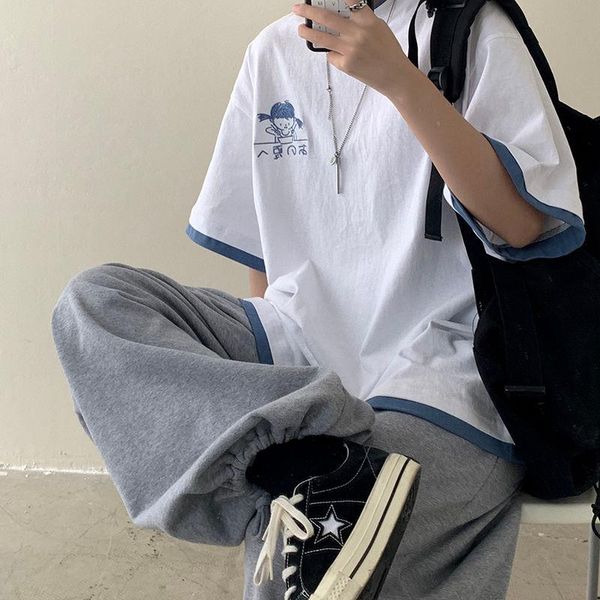 men's t-shirts fake two pieces men t shirt summer oversized short sleeve round neck hip loose harajuku solid korean cotton male tee shi, White;black
men's t-shirts fake two pieces men t shirt summer oversized short sleeve round neck hip loose harajuku solid korean cotton male tee shi, White;black