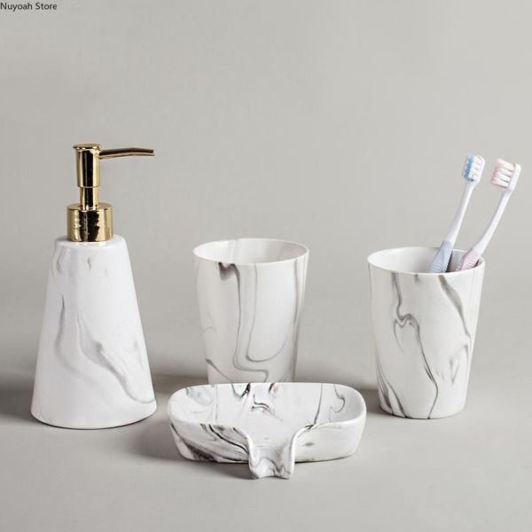 bathroom toiletries marble ceramic mouthwash cup toothbrush holder lotion bottle/soap dish/luxury decor accessories bath accessory set
bathroom toiletries marble ceramic mouthwash cup toothbrush holder lotion bottle/soap dish/luxury decor accessories bath accessory set