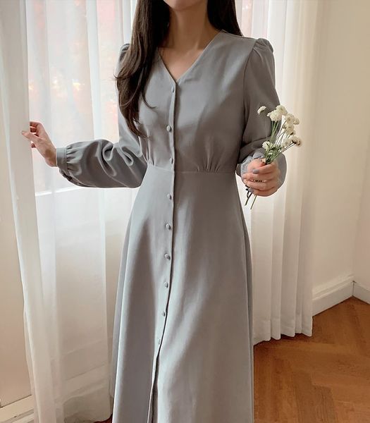 spring fenimine vestidos women fashion korea chic japan style v neck single breasted button elegant long shirt dress 210520, Black;gray
spring fenimine vestidos women fashion korea chic japan style v neck single breasted button elegant long shirt dress 210520, Black;gray