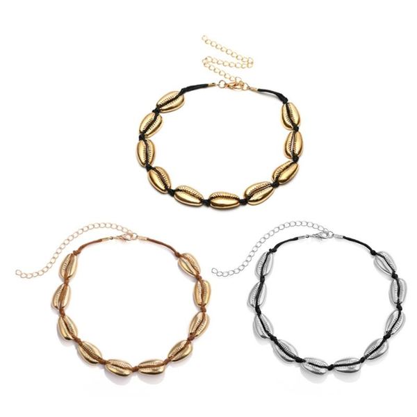 women beach sea natural shell cowrie choker chain necklace jewelry shellhard simple trendy braided rope colar chokers, Golden;silver
women beach sea natural shell cowrie choker chain necklace jewelry shellhard simple trendy braided rope colar chokers, Golden;silver