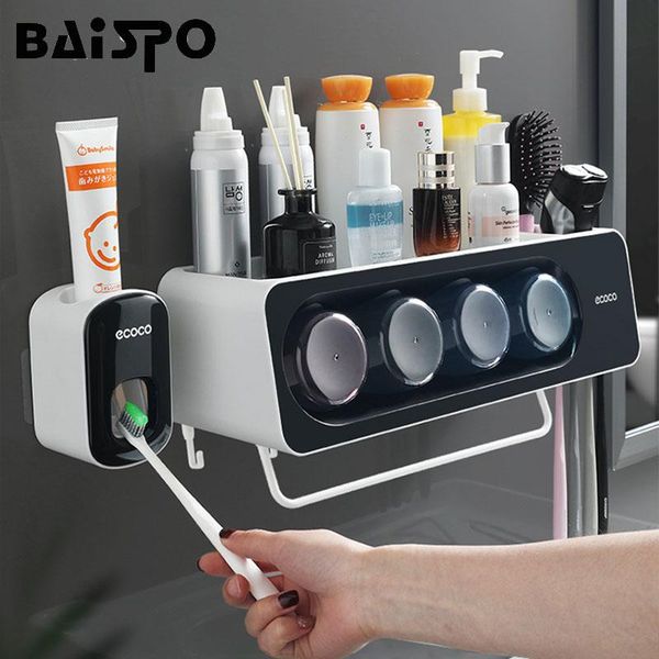 wall-mounted toothbrush holder punching automatic toothpaste dispenser rack home bathroom accessories bath accessory set
wall-mounted toothbrush holder punching automatic toothpaste dispenser rack home bathroom accessories bath accessory set