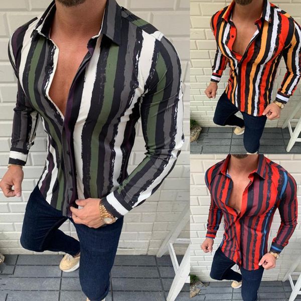 shirt men 2021 fashion casual european and american 3d striped printing stand collar slim long sleeve men's shirts, White;black
shirt men 2021 fashion casual european and american 3d striped printing stand collar slim long sleeve men's shirts, White;black