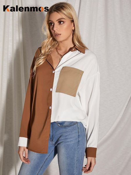 women's blouses & shirts women patchwork long sleeve spring work streetwear feminino blusas mesh mujer elegant francais, White
women's blouses & shirts women patchwork long sleeve spring work streetwear feminino blusas mesh mujer elegant francais, White