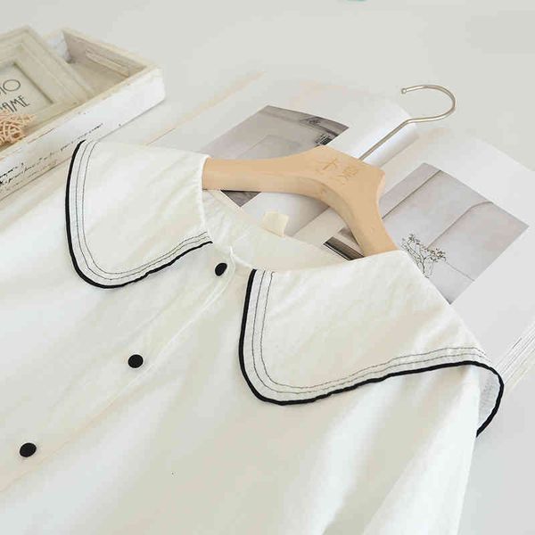 women's blouses & shirts lamtrip 2021 boutique colored thread ee covered buttons peter pan collar cotton long sleeve white shirt b
women's blouses & shirts lamtrip 2021 boutique colored thread ee covered buttons peter pan collar cotton long sleeve white shirt b