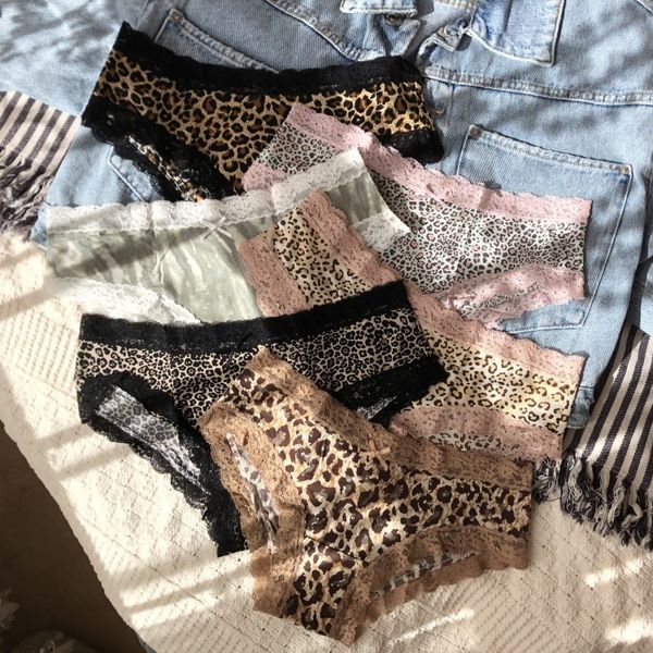 women lace leopard print panties breathable underwear silky underpants seamless lingerie mid waist pants tangas female, Black;pink
women lace leopard print panties breathable underwear silky underpants seamless lingerie mid waist pants tangas female, Black;pink